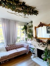 Chesterfield Modern 3 Seater Sofa, dusty rose/lilac, velvet material,golden legs