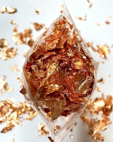Copper leaf flakes - flakes, grams