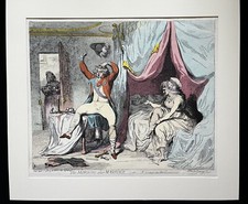 Morning After Marriage James Gillray Hand Coloured Etching 1788, 20thC Reprint