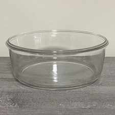 Vintage Thick Clear Glass 8” Round Bowl Dish Cake Cover Rimmed Edge Not For Oven