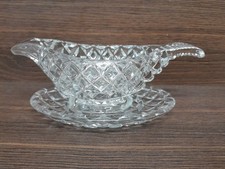 Glass Mint Sauce Boat And Tray