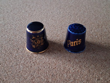 2 x BLUE LIMOGES CHINA