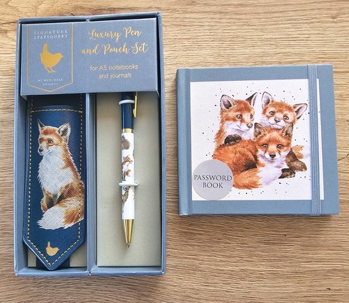 Wrendale pen and pouch - and, set