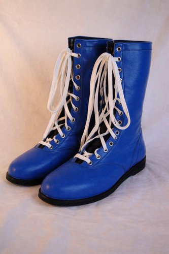 Blue pro wrestling boots adult - blue,