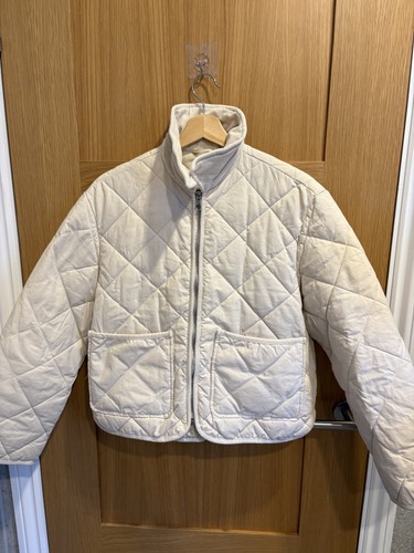 Cream quilted jacket xs - quilted,