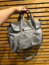Mamas & Papas Grey Bowling Satchel Changing Nappy Bag Baby Zip Compartment