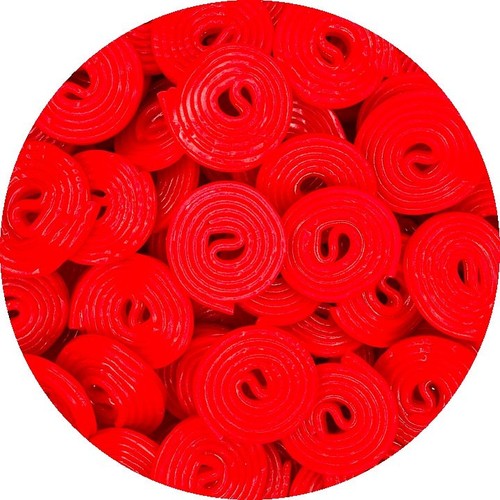 Strawberry liquorice wheels - strawberry,
