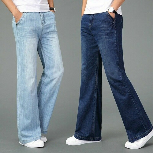 Men wide leg jeans loose - wide,