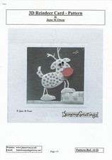 3D Reindeer Christmas Card Parchment Embossing Pattern June M Owen 14D
