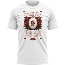 Come On England Mens T Shirt Vintage shirt Rugby Country Him English Red Rose...