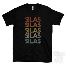 SILAS REPEATED RETRO STYLE T-SHIRT mens & womens novelty cool name gift