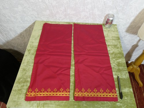 Pair red gold embroidery - pair,