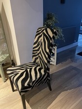 4 Zebra Print Dining Chairs 
