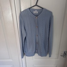 Grazia Vintage Knit Cardigan Women’s 16 Blue Button Up Made in Italy