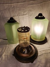 Pair 1930 MCM Art Deco Green