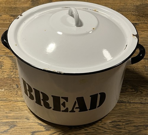 Large vintage white - white, enamel