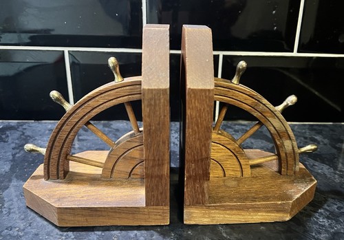 Vintage pair nautical wooden - pair,