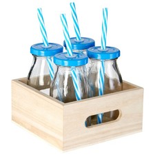 Set of 4 200ml Blue Glass