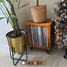 Vinyl Record Storage Cube, Handcrafted Record Player Stand, Turn Table Station