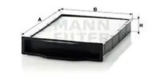 Cabin filter below the middle
