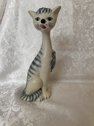 Vintage tall ceramic cat - vintage,