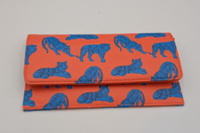 Paperchase Orange & Blue Tiger Travel Wallet Purse passport document holder