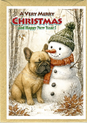 French bulldog christmas - french,