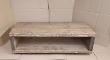 Chunky Rustic Straight TV Stand Console Unit Coffee Table Handmade Solid Wood