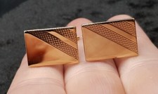 Pair Of English Stratton Made Gold Plated Cufflinks - Vintage Gents Design 