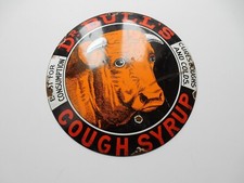 Vintage Enamel Metal Dr Bulls Cough Syrup Wall Plaque Sign