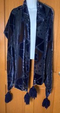 Liberty scarf, dark blue, silk