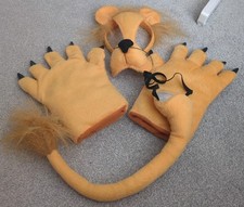 Lion Costume For Children - Facemask, Gloves And Tail