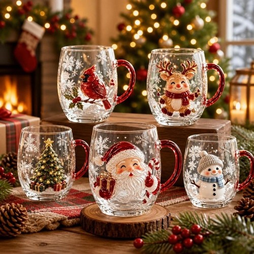 Reindeer christmas glass - reindeer,