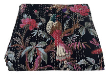 Indian kantha quilt bedspread - indian,