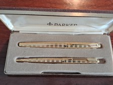 Parker 75 Fountain Pen With 14k Nib And  Pen Set Original Box Superb Condition