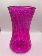 Retro Vase, Pink Fuchsia Swirl