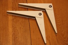 2 x White Folding Shelf Brackets Stainless Steel Collapsible Brackets 