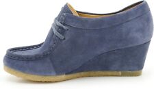 CLARKS ORIGINALS YARRA BEE BLUE SUEDE  MATERIAL WEDGE BOOTS UK 3 D