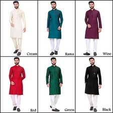 Traditional Viscose Long Kurta Pajama Set, Party Wear Kurta Set For Men's SP-AI