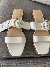 BNWT Zara Leather White Sandals Size 40