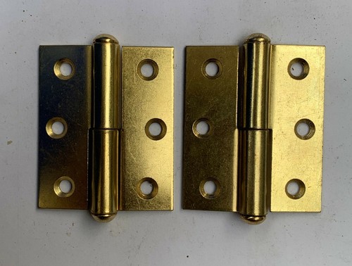 Pair brass plated 50mm butt - pair,