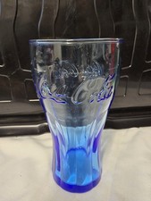 Rare Vintage Limited Edition Blue Coca Cola Glass A Great Addition To Any Bar