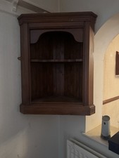  Bespoke Solid Oak Corner Shelf, Handcrafted, Intricate Detail 