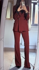 Zara Cherry Red Suit Slim Fit