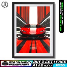 LAMBORGHINI HURACAN Wall Art Print Poster Super Sport Car Large Size A4 A3 A2 A1