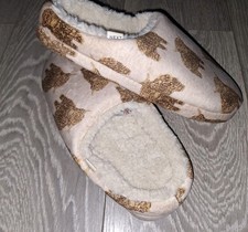 Next Beige Ecru Highland Cow Slippers.  medium 5/6