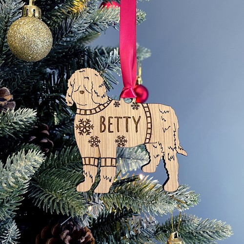 Personalised barbet dog bauble - barbet,
