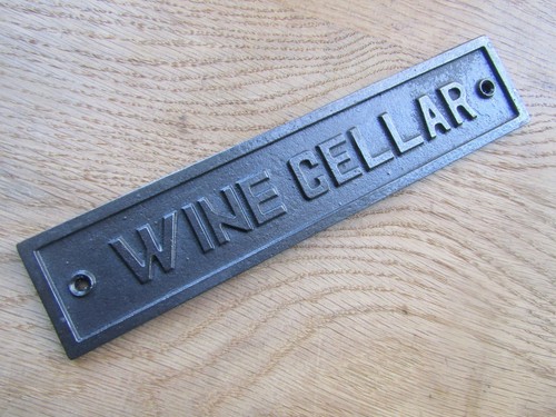 Rustic iron plaque wine - plaque, cellar