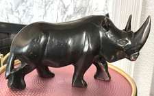 HAND CARVED AFRICAN RHINOCEROS 1.5kg 10” LONG