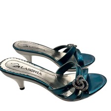 Lasonia Size 7 Teal Open-Toe